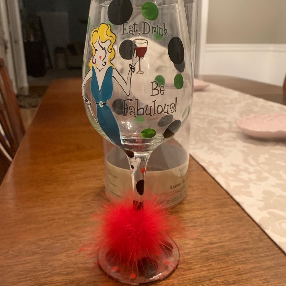 “Eat, Drink and Be Fabulous” Mango Moon Glass